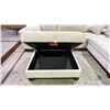 Image 3 : 2-PC FABRIC SECTIONAL SOFA WITH STORAGE OTTOMAN (CLEANING REQUIRED)