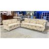 Image 2 : 2-PC FABRIC FLORAL MOTIF SOFA & LOVESEAT SET