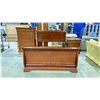 Image 1 : 3-PC BEDROOM SUITE INCLUDING; QUEEN SLEIGH BED, HIGHBOY DRESSER & NIGHTSTAND