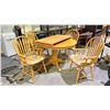 Image 2 : ROUND DINING TABLE WITH LEAF & 4 CHAIRS