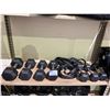 Image 1 : SHELF OF ASSORTED DUMBBELLS & GYMNAST RINGS