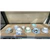 Image 1 : SHELF LOT OF ASSORTED BONE CHINA TEA CUPS AND SAUCERS