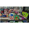Image 3 : SHELF OF ASSORTED OUTDOOR TOYS INCLUDING; RAINBOW ARCH SPRINKLER, LIGHT-UP SKIP BALL, GAZILLION
