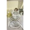 Image 8 : SHELF LOT OF ASSORTED FIGURINES, CHANDELIER PIECES, SALT AND PEPPER SHAKERS AND MORE