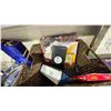 Image 8 : SHELF LOT OF ASSORTED ITEMS INCLUDING; ART SUPPLIES, CUTLERY, BOARD GAME AND MORE