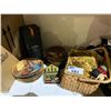 Image 2 : LOT OF ASSORTED DECORATIVE PLATES, WICKER BASKET, BOOKS AND MORE