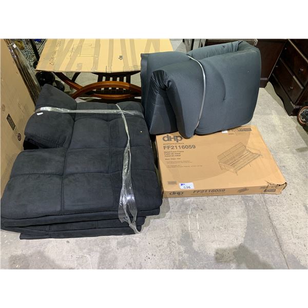 DOREL HOME PRODUCTS METAL FUTON FRAME WITH CUSHIONS