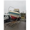 Image 2 : CABIN CRUISER BOAT WITH TRAILER, TWIN ENGINES *NEEDS FLATDECK FOR REMOVAL*