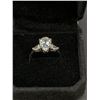 Image 1 : 925 2.0CT PEAR CUT SIMULATED DIAMOND TRINITY RING WITH PEAR CUT SIDESTNOES, SIZE 7.5 - MOUNTED IN