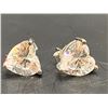 Image 1 : 2.0CT HEART CUT SIMULATED DIAMOND STUD EARRINGS, MOUNTED IN 925 STERLING SILVER WITH WHITE