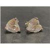 Image 2 : 2.0CT HEART CUT SIMULATED DIAMOND STUD EARRINGS, MOUNTED IN 925 STERLING SILVER WITH WHITE