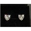 Image 5 : 2.0CT HEART CUT SIMULATED DIAMOND STUD EARRINGS, MOUNTED IN 925 STERLING SILVER WITH WHITE