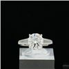 Image 2 : Adjustable/Resizable Sterling Silver Ring, 2 Carat Round Cut Moissanite, Platinum-Plated