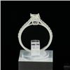 Image 1 : Size 6 Sterling Silver Ring, 1 Carat Emerald Cut Moissanite, Platinum-Plated