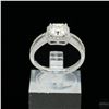 Image 3 : Adjustable/Resizable Sterling Silver Ring, 1.5 Carat Asscher Cut Moissanite, Platinum-Plated