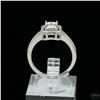 Image 1 : Adjustable/Resizable Sterling Silver Ring, 1.2 Carat Emerald Cut Moissanite, Platinum-Plated