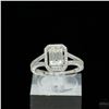 Image 2 : Adjustable/Resizable Sterling Silver Ring, 1.2 Carat Emerald Cut Moissanite, Platinum-Plated