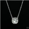 Image 2 : Necklace with Pendant, 1 Carat Round Cut Moissanite, Platinum-Plated Sterling Silver