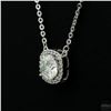 Image 3 : Necklace with Pendant, 1 Carat Round Cut Moissanite, Platinum-Plated Sterling Silver