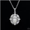 Image 2 : Necklace with Pendant, 1 Carat Oval Cut Moissanite, Platinum-Plated Sterling Silver