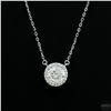Image 1 : Necklace with Pendant, 1.2 Carat Round Cut Moissanite, Platinum-Plated Sterling Silver