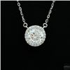 Image 2 : Necklace with Pendant, 1.2 Carat Round Cut Moissanite, Platinum-Plated Sterling Silver