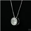 Image 3 : Necklace with Pendant, 2 Carat Round Cut Moissanite, Platinum-Plated Sterling Silver