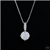 Image 3 : Necklace with Pendant, 1 Carat Round Cut Moissanite, Platinum-Plated Sterling Silver