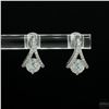 Image 1 : Earrings, 0.4 Carat Round Cut Moissanite, Platinum-Plated Sterling Silver