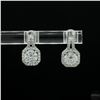Image 1 : Earrings, 0.5 Carat Round Cut Moissanite, Platinum-Plated Sterling Silver