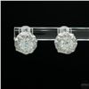 Image 1 : Earrings, 0.8 Carat Round Cut Moissanite, Platinum-Plated Sterling Silver
