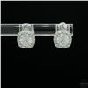 Image 1 : Earrings, 0.5 Carat Round Cut Moissanite, Platinum-Plated Sterling Silver