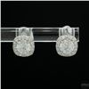 Image 2 : Earrings, 0.5 Carat Round Cut Moissanite, Platinum-Plated Sterling Silver