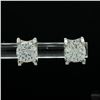Image 2 : Earrings, 1 Carat Round Cut Moissanite, Platinum-Plated Sterling Silver