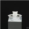 Image 2 : Adjustable/Resizable Sterling Silver Ring, 1.2 Carat Asscher Cut Moissanite, Platinum-Plated