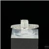 Image 2 : Size 6 Sterling Silver Ring, 1 Carat Emerald Cut Moissanite, Platinum-Plated