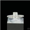 Image 3 : Size 6 Sterling Silver Ring, 1 Carat Emerald Cut Moissanite, Platinum-Plated