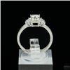 Image 1 : Adjustable/Resizable Sterling Silver Ring, 1.2 Carat Emerald Cut Moissanite, Platinum-Plated