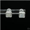 Image 1 : Earrings, 0.4 Carat Asscher Cut Moissanite, Platinum-Plated Sterling Silver