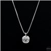Image 2 : Necklace with Pendant, 1 Carat Round Cut Moissanite, Platinum-Plated Sterling Silver