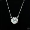 Image 4 : Necklace with Pendant, 1.2 Carat Round Cut Moissanite, Platinum-Plated Sterling Silver