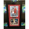Image 1 : PROFESSIONALLY FRAMED MICHAEL JORDAN SIGNED "YAO MING GUARDING MJ" (UPPER DECK COA)