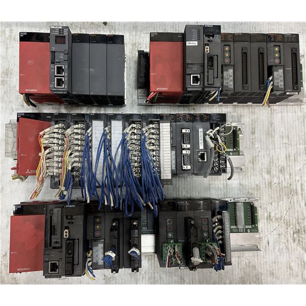 (4) Mitsubishi #Q38DB Base Units w/Power Supplies & Modules