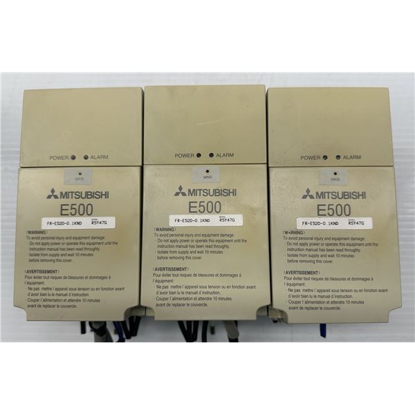 (3) Mitsubishi #FR-E520-0.1KND Inverters