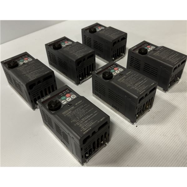 Lot of (6) Mitsubishi #FR-D720-0.1K Inverter