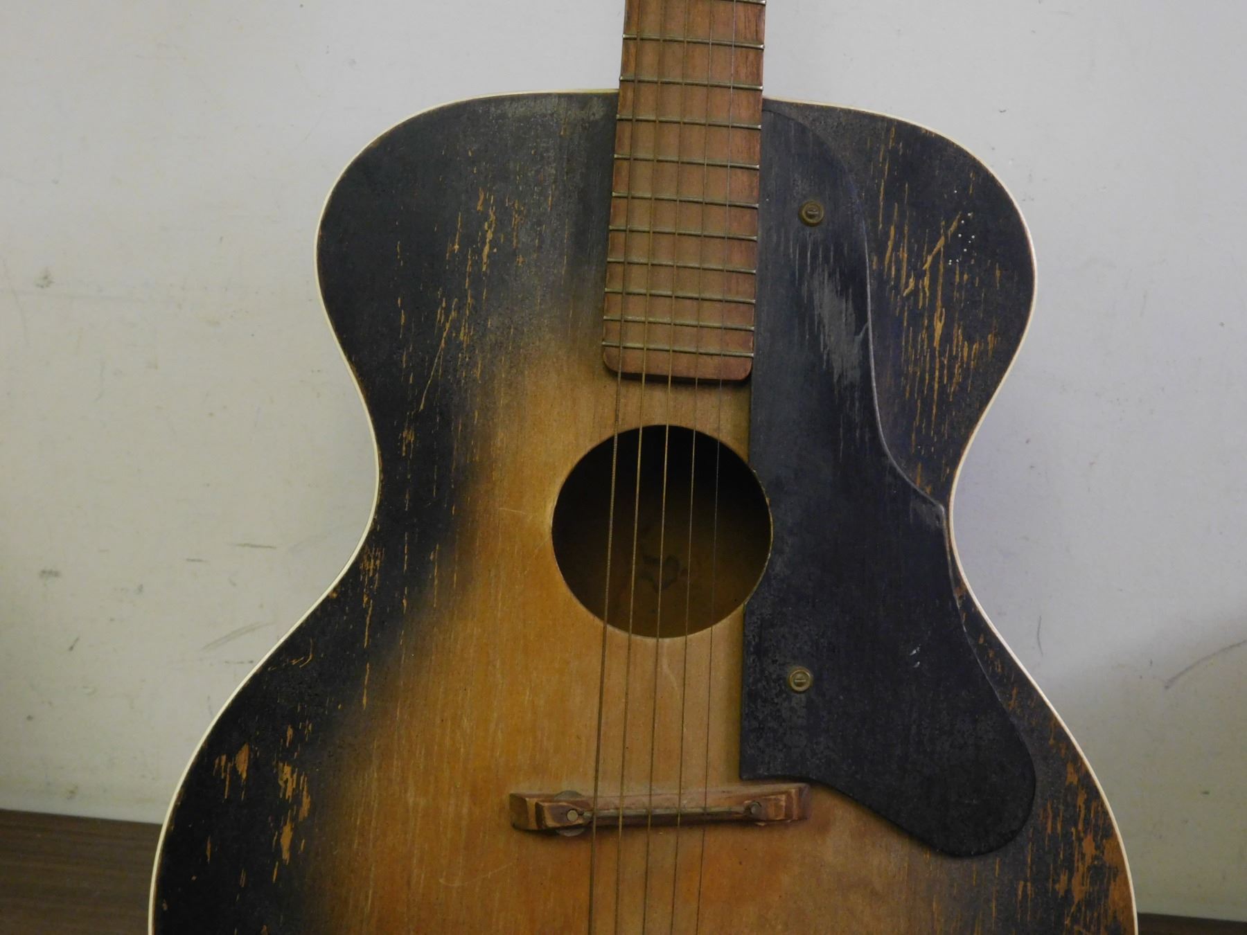 Antique 1920s Troubadour Wooden Acoustic Guitar