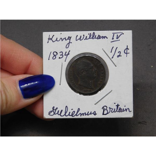 1834 Britain King William IV Half Cent