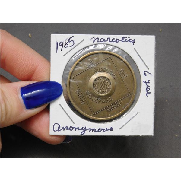 1985 Narcotics Anonymous Freedom Goodwill 6 Years Medallion