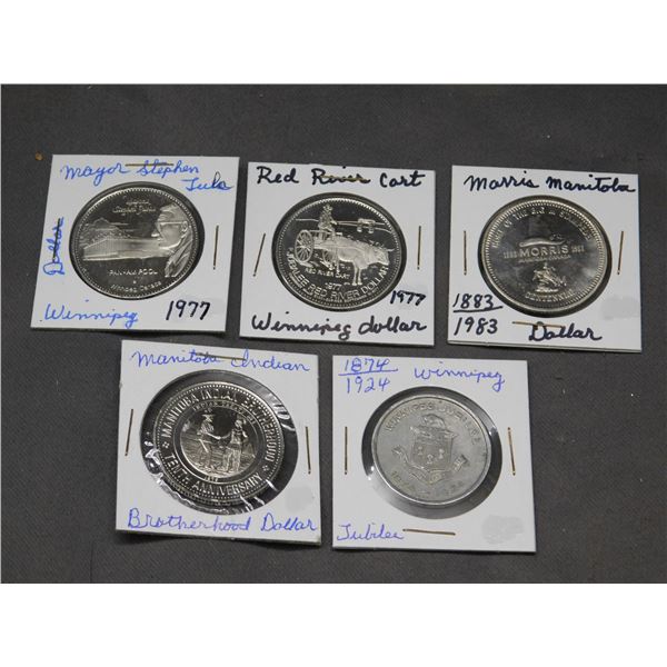 5 Manitoba & Wpg Dollar Tokens