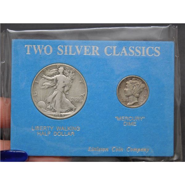 1944 Liberty Half Dollar  & 1943 Mercury Dime